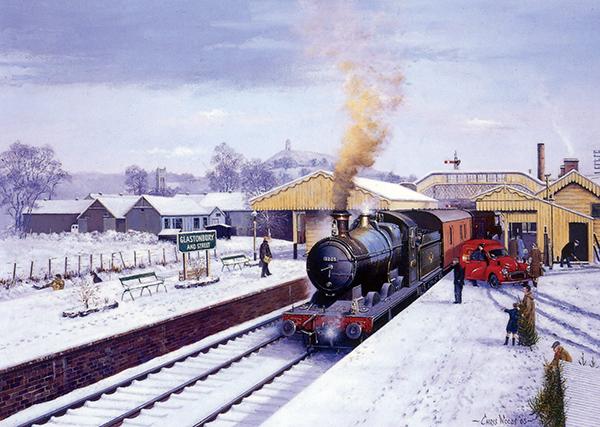 Christmas at Glastonbury - Railways Christmas Card R020