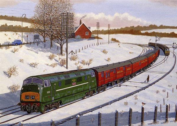 Winter Warship - Railways Christmas Card R050