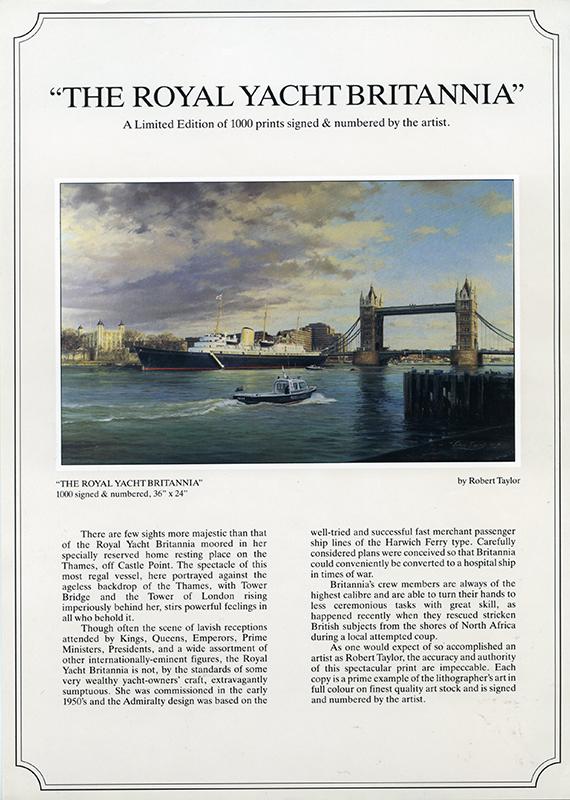 The Royal Yacht Britannia by Robert Taylor - Sales Brochure - Grade B