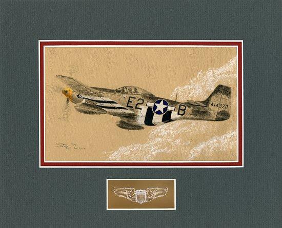 P-51D Mustang 'Geraldine' by Stephen Brown - Original Drawing