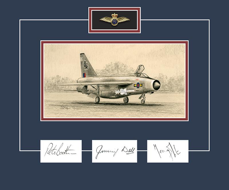 Jimmy Dell - RAF Pilot Original Signatures - Lightning Drawing 2