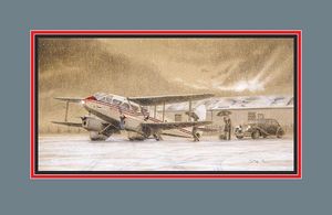 Last Flight Before Christmas - BEA Rapide by Stephen Brown - Original Drawing