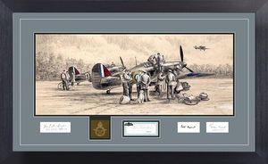 Battle of Britain Hurricanes by Stephen Brown - Original Drawing