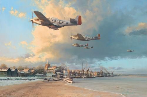 Towards the Home Fires by Robert Taylor - P-51 Greetings Card RT39