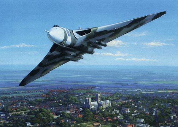 Vulcan over Lincoln by Patricia Forrest - Greetings Card M321