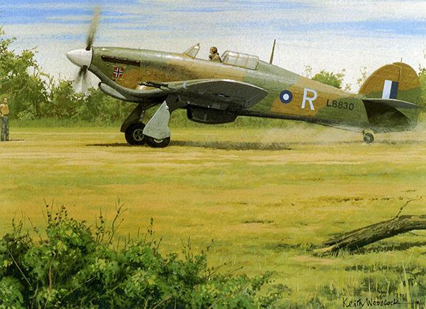 Hurricane Mk IIc by Keith Woodcock - Aviation Greetings Card M161