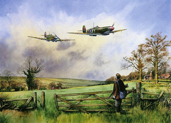 A Good Day Out - Spitfires by Bob Murray - Aviation Greeting Card M059