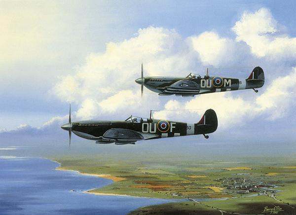 Mark IX Spitfires by Barry Price - Aviation Greetings Card M050