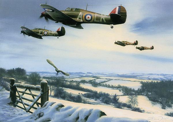 Winter Combat by Richard Taylor - Hurricane Greetings Card M429