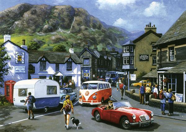 Happy Days at Coniston by Kevin Walsh - Classic Car Greeting Card L036
