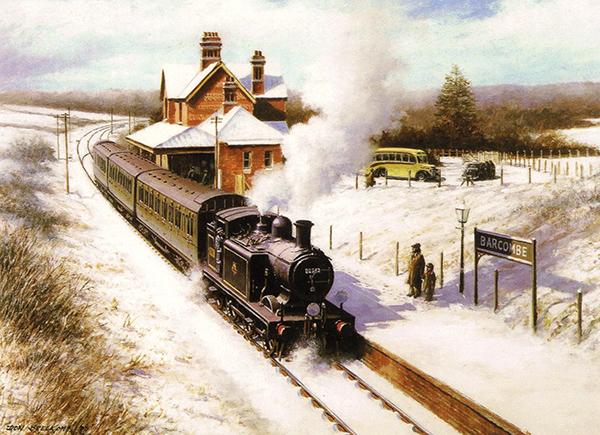 Winter at Barcombe - Railways Christmas Card R036