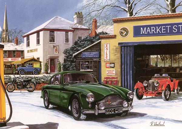 Aston Martin and Friend - Classic Car Christmas Card A031