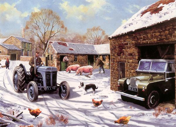 Christmas on the Fergie - Farming Christmas Card F001