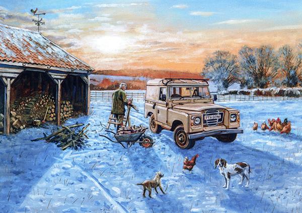 Winter Firewood - Farming Christmas Card F013