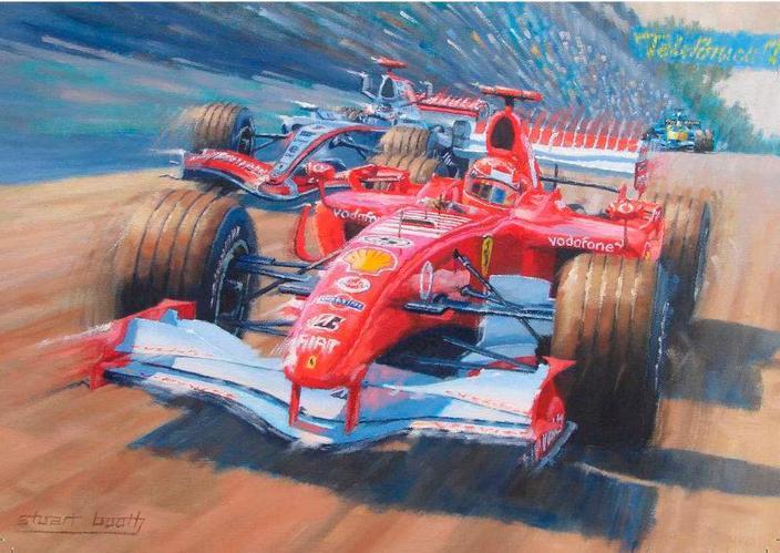 The Final Pass - Michael Schumacher Ferrari F1 Greetings Card S015
