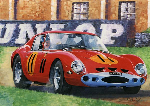 Graham Hill - Ferrari GTO - Motor Racing Greetings Card S025