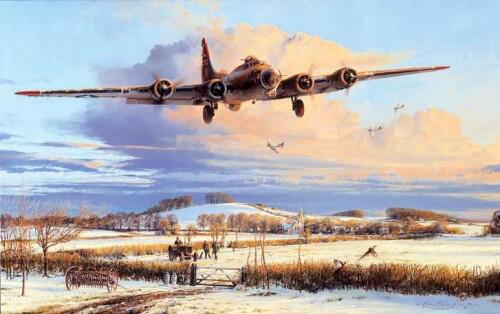 Winter's Welcome by Robert Taylor - B-17 Giclee Canvas