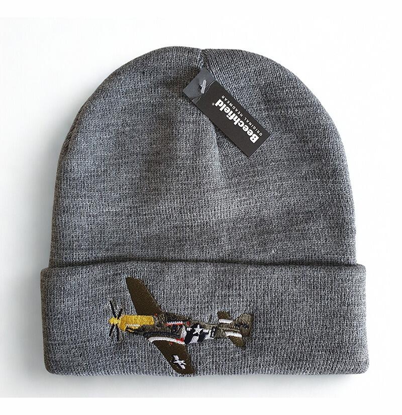 P-51D Mustang Beanie Hat - Graphite Grey
