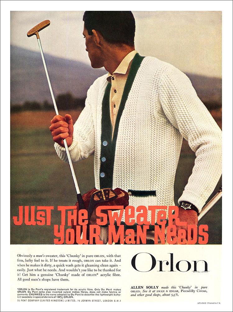 Orlon Sweaters, Menswear Advert 1960s : Art Print £7.99 / Framed Print ...