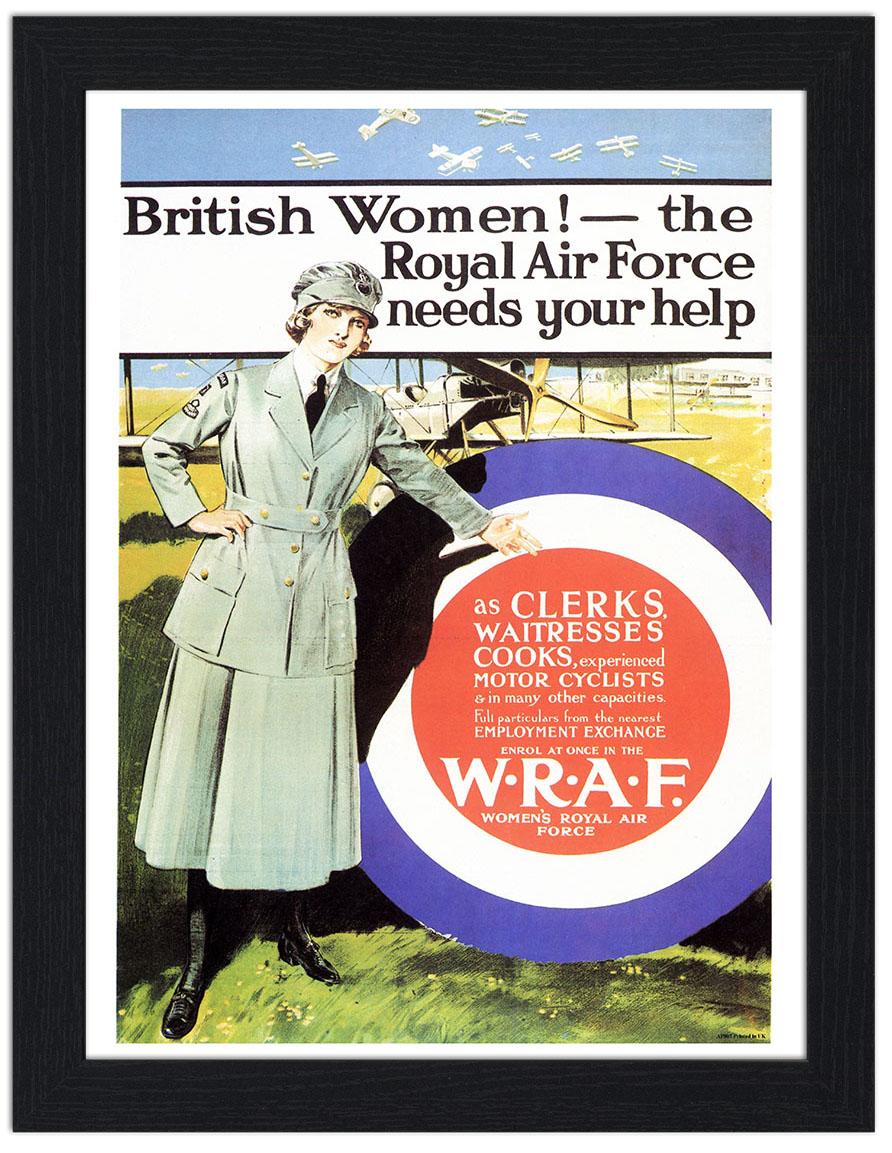 British Women WRAF Recruitment Poster 1914 : Art Print £7.99 / Framed ...