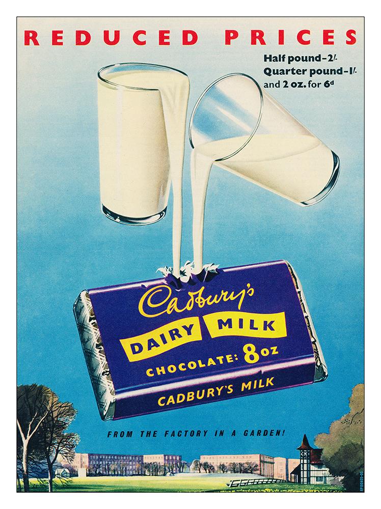 Dairy Milk Advert 1950s Art Print £7.99 / Framed Print £22.99 / T