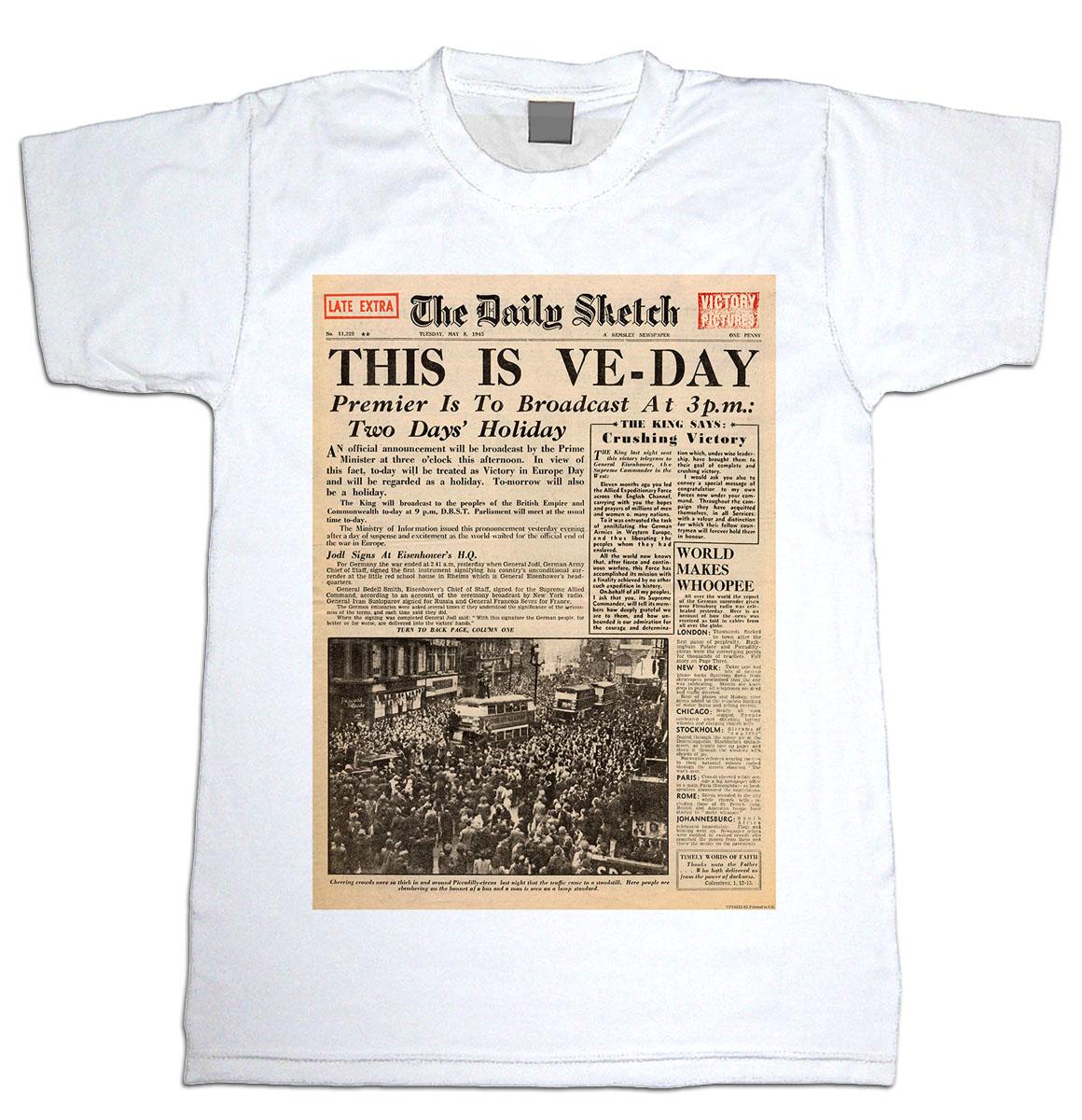 VE Day Newspaper Headlines : Art Print £7.99 / Framed Print £22.99 / T ...
