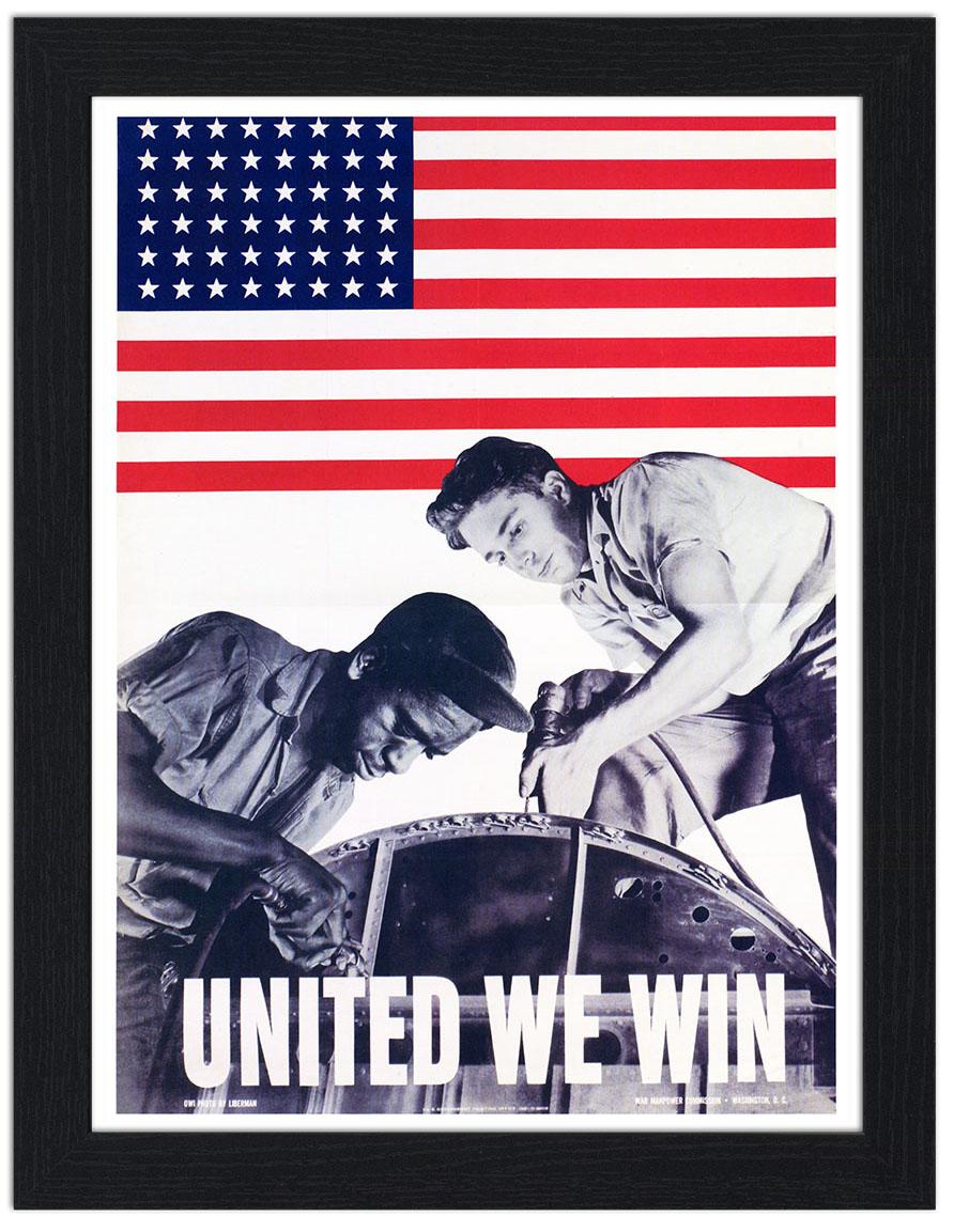 United We Win, War Poster, 1940s : Art Print £7.99 / Framed Print £22. ...