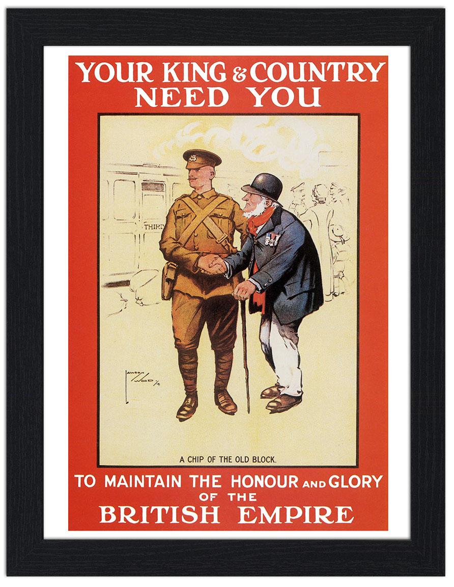 Your King and Country, Artist:Lawson Wood, War poster 1914 : Art Print ...