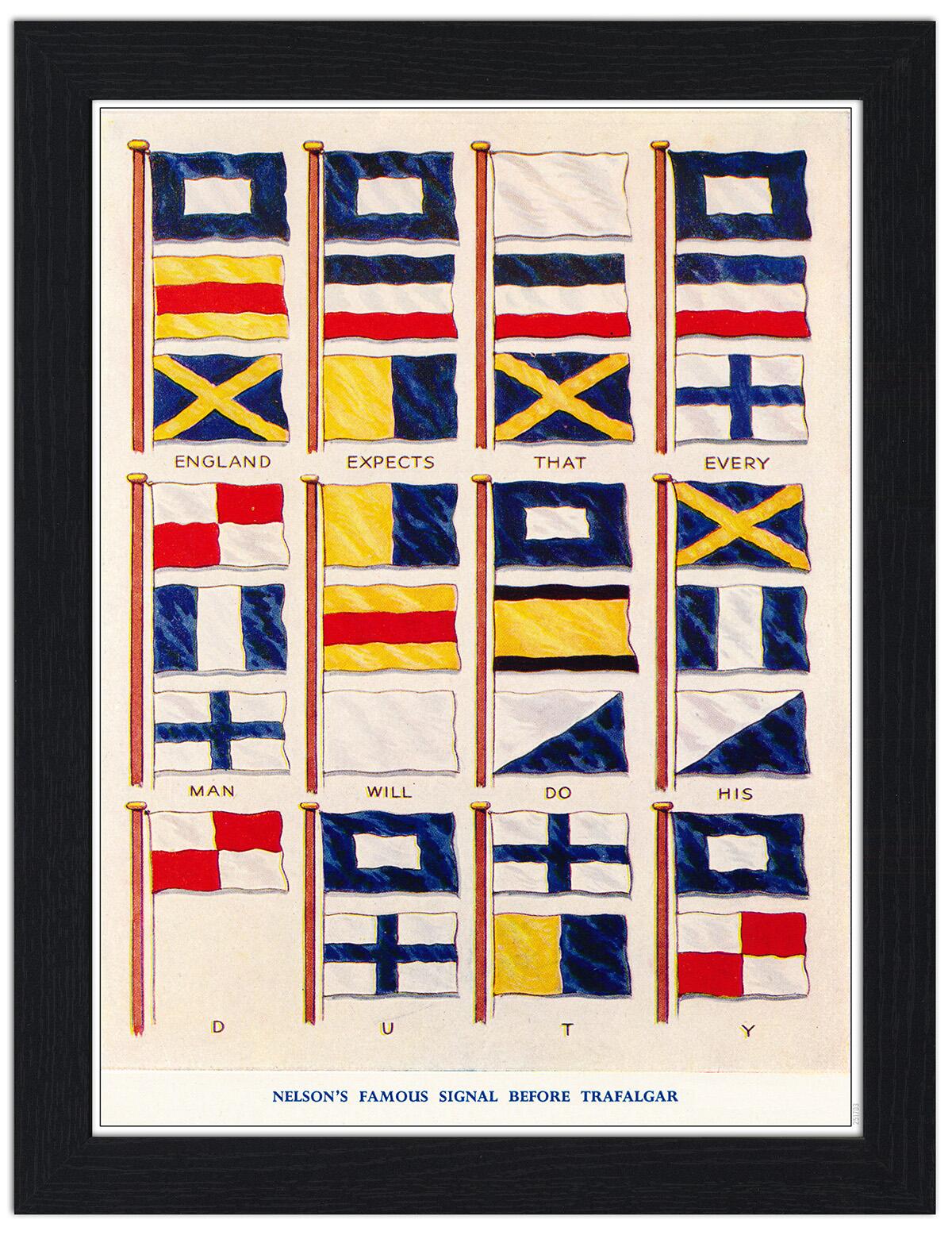 England Expects Nelsons Famous Message On Signal Flags : Art Print