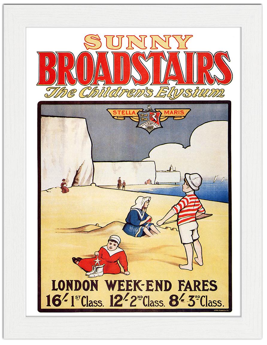 Sunny Broadstairs, South Eastern Railway Posters, Artist:william Lasham 