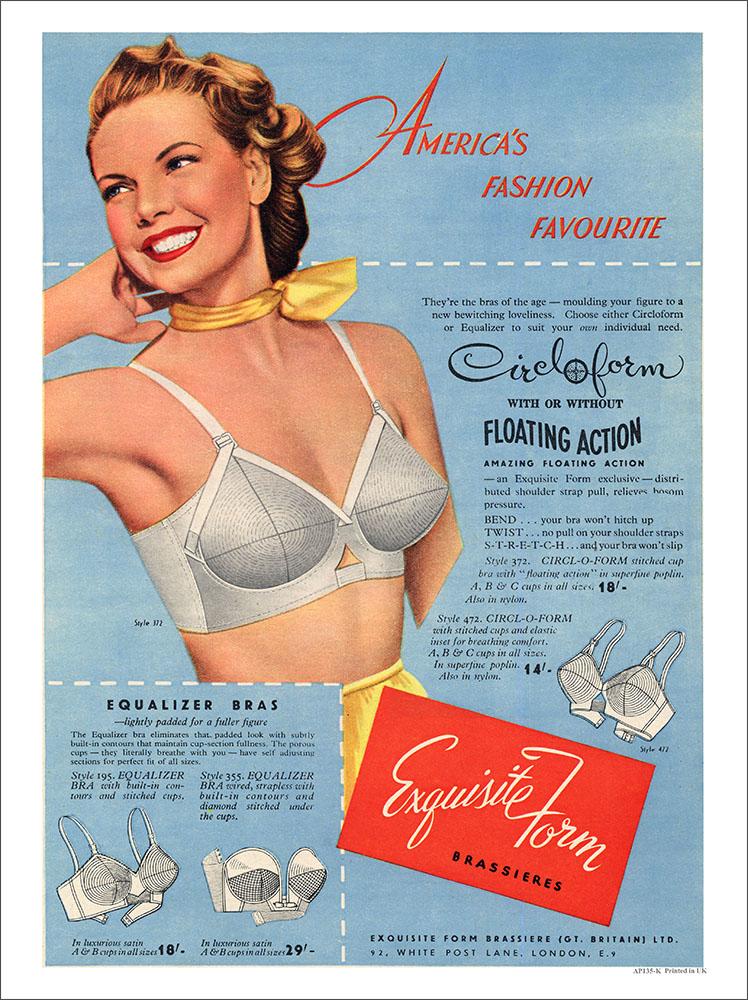 1957 Womens Fashion Bra Warners 1950s Vintage Print Ad Brassiere Model Look  Pose