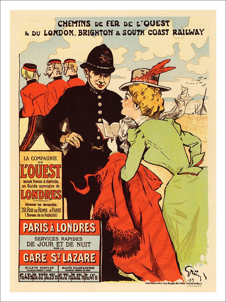 London, Brighton, Artist: Jules Grun, French Railway Poster 1899 : Art ...