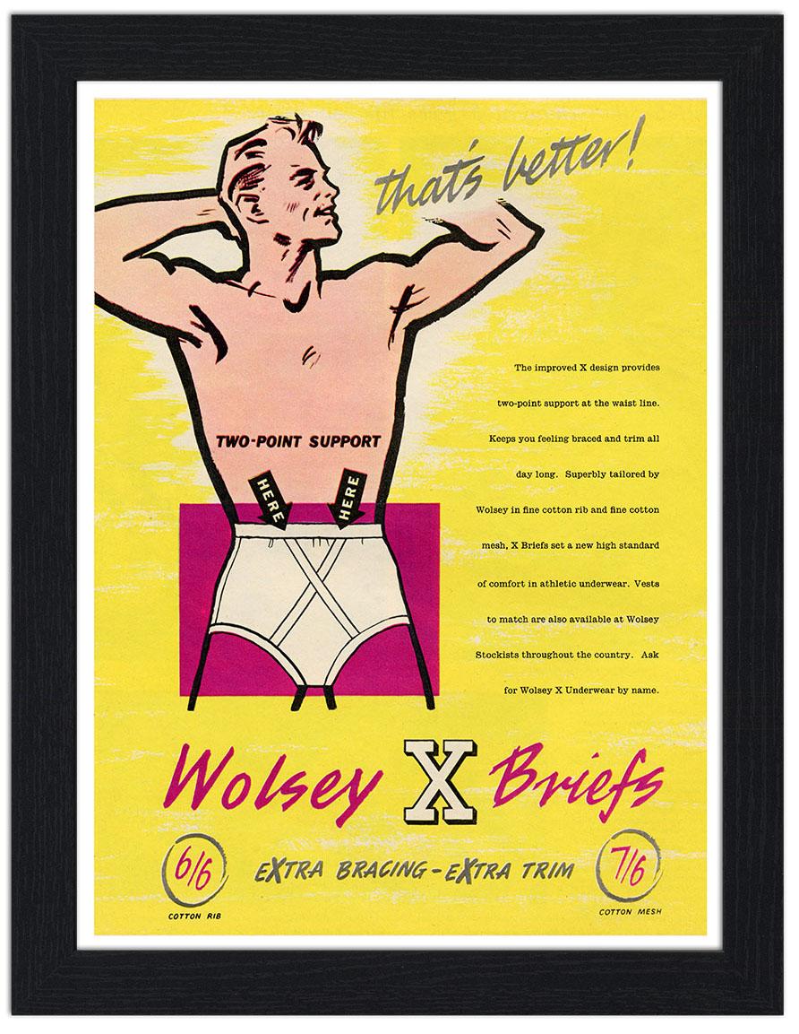 Wolsey X Briefs, Men in Pants, 1960s : Art Print £7.99 / Framed Print £ ...