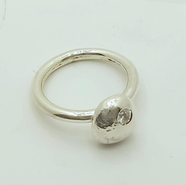 Sterling silver hot sale nugget ring