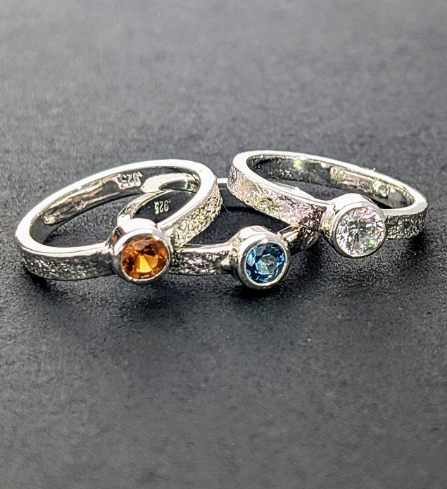 Reticulated Wedding Ring Set
