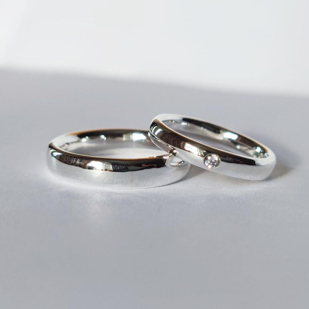 Wedding ring set, ladies and gents