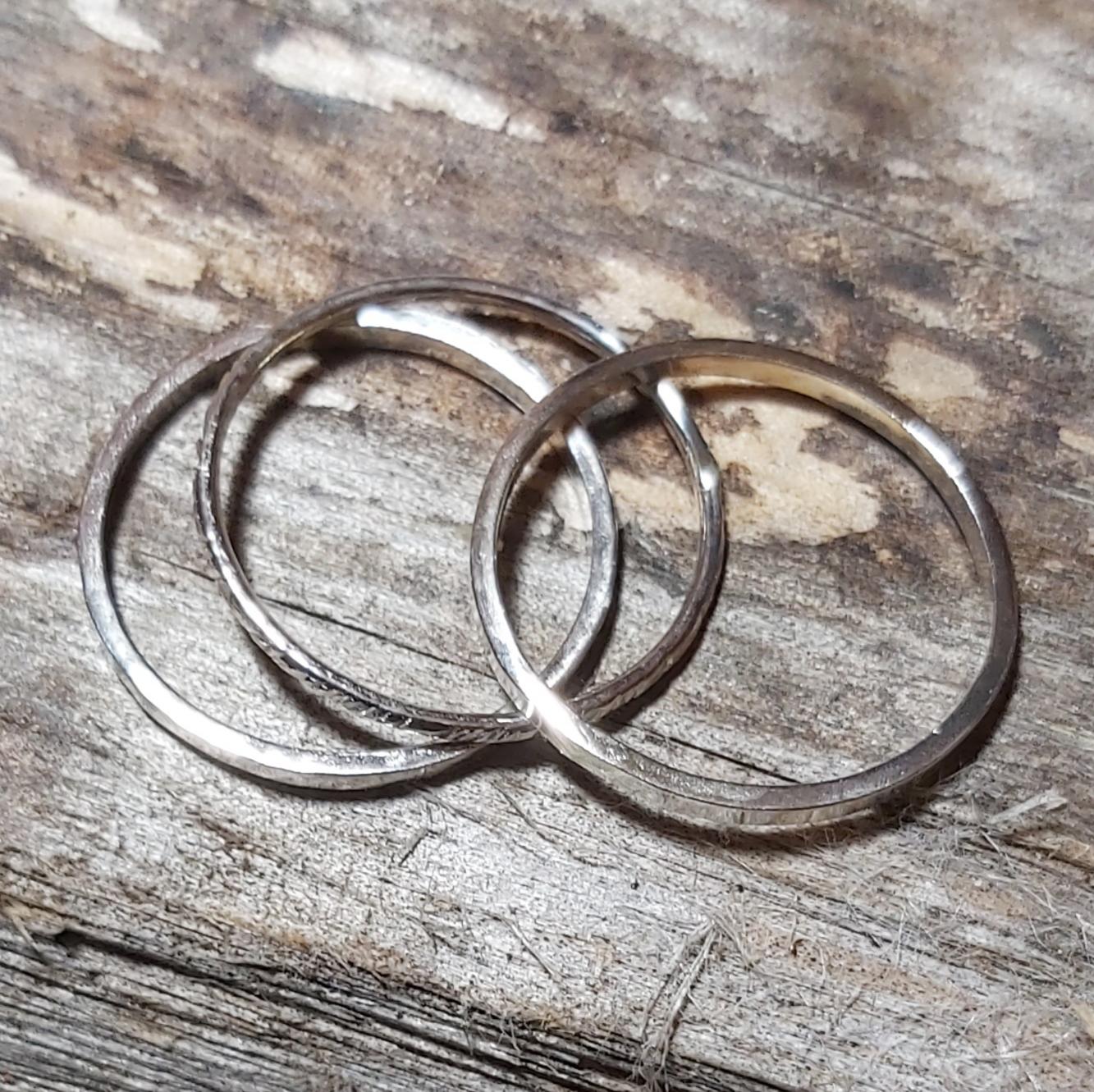 Sterling Silver Set of three Stacking Rings