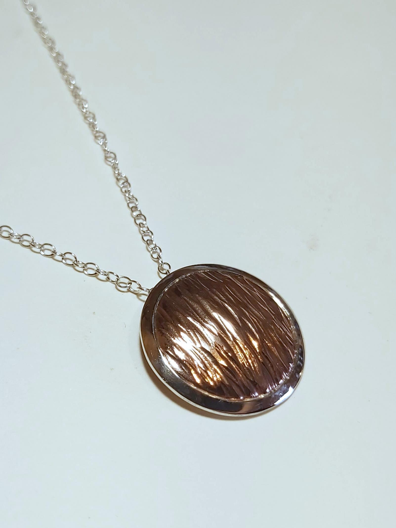 Sterling Silver Scots Pine Texture Pendant