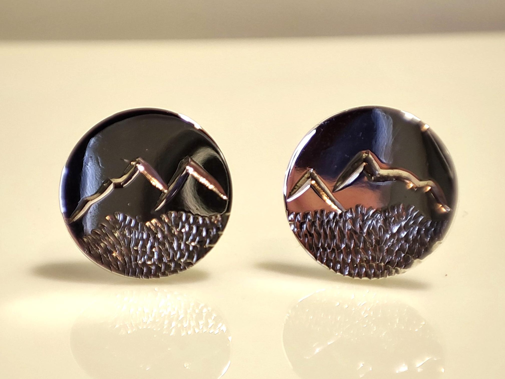 Sterling Silver Mountain Stud Earrings