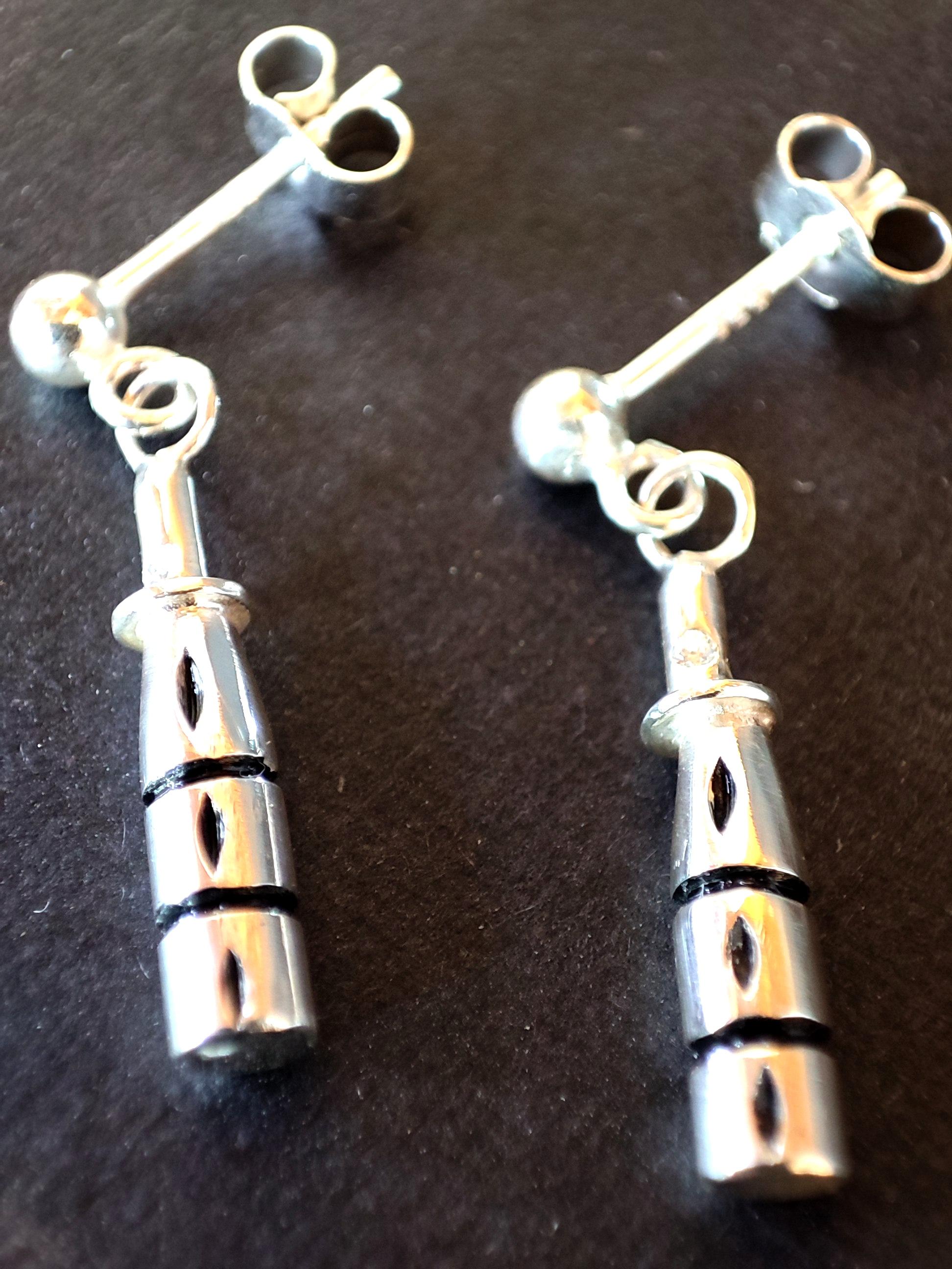 Sterling Silver Wee Wonky Lighthouse Earrings