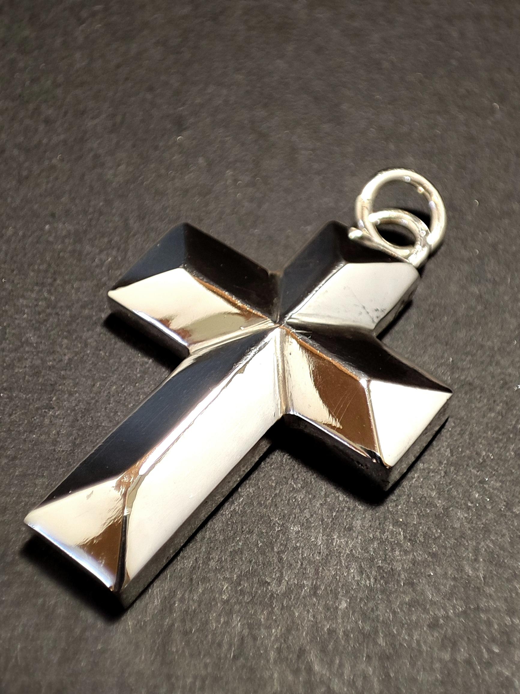 Sterling Silver Chunky Angular Crucifix