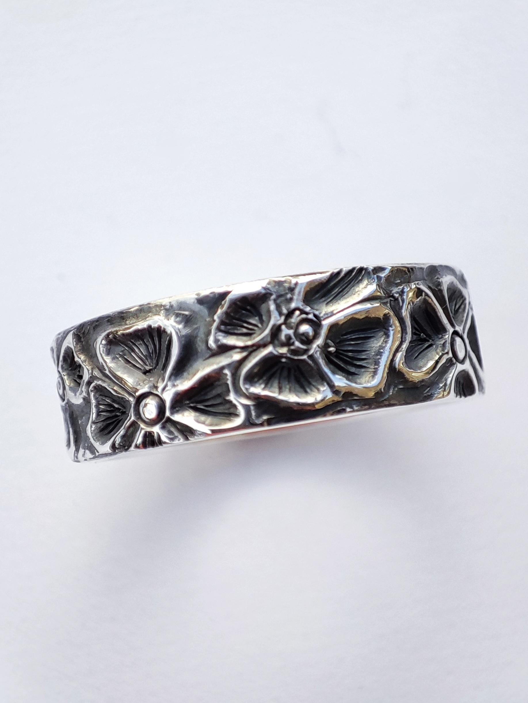 Hand Engraved Floral Ring