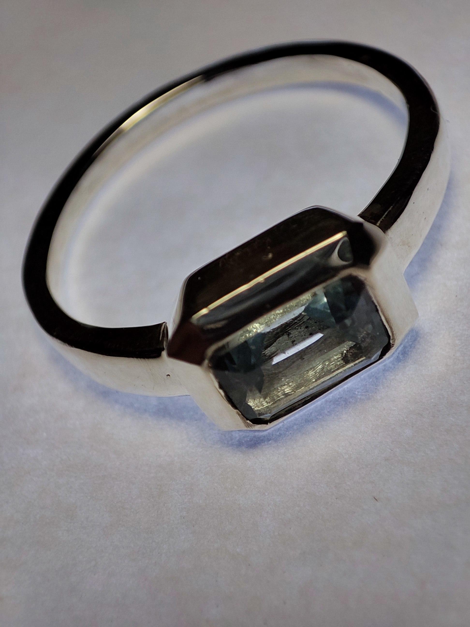 Sterling Silver Sky Blue Topaz Octagon Ring