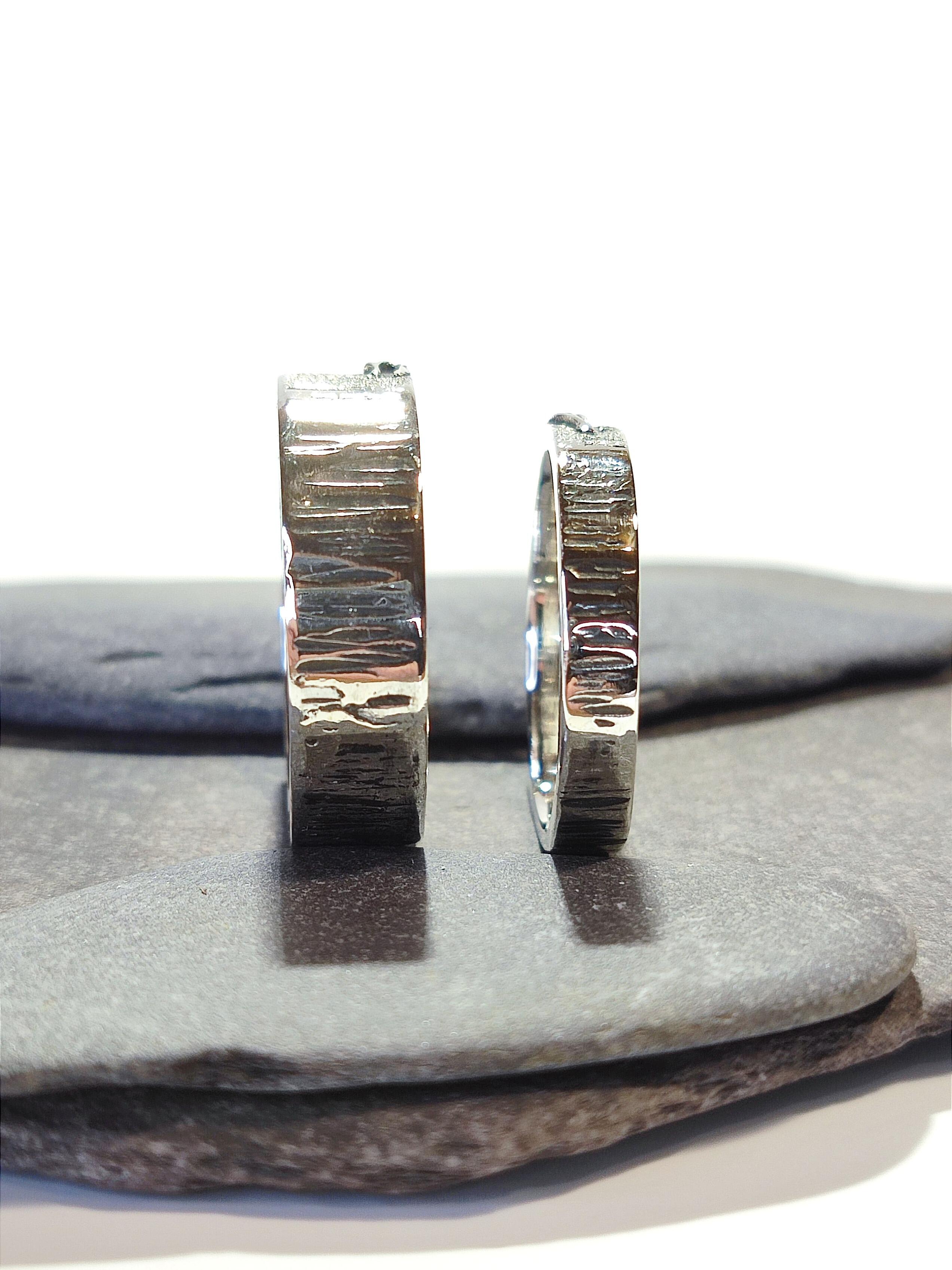 Sterling silver wedding bands his and hers store