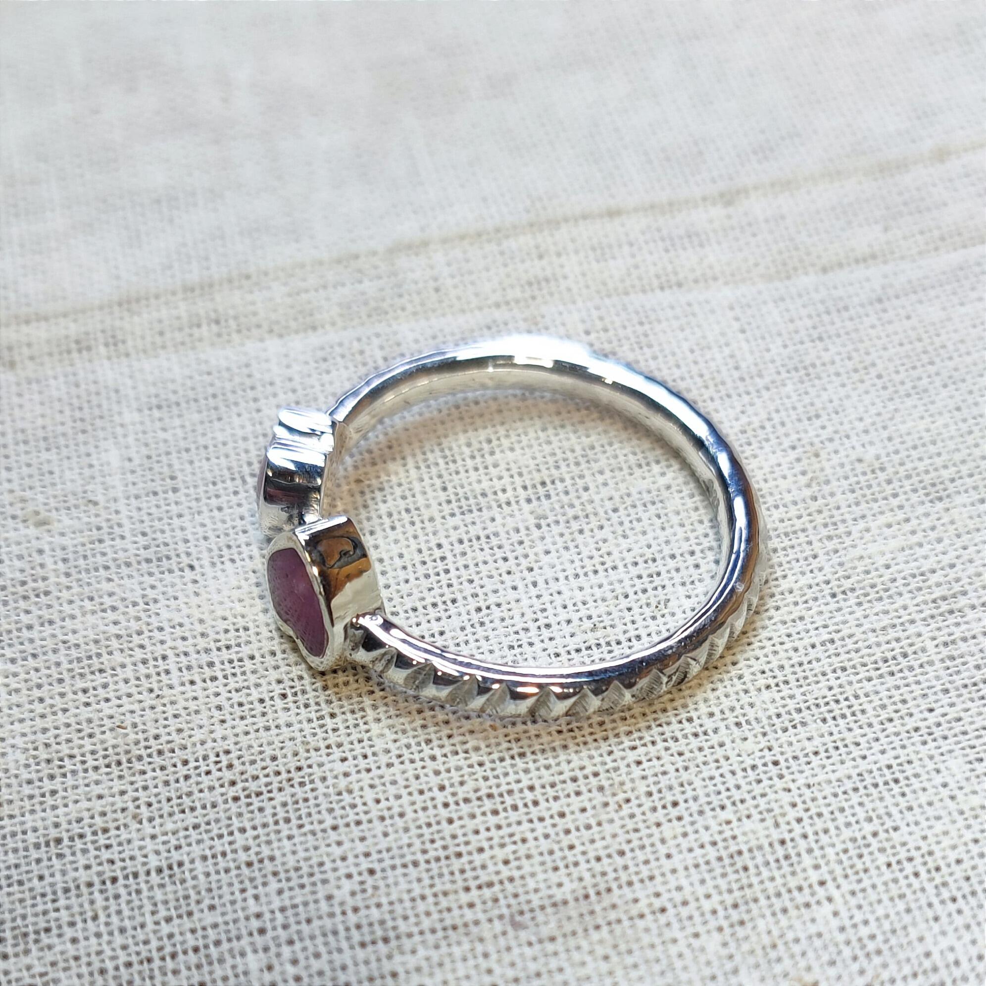 Sterling Silver Memorial Two Hearts Ring