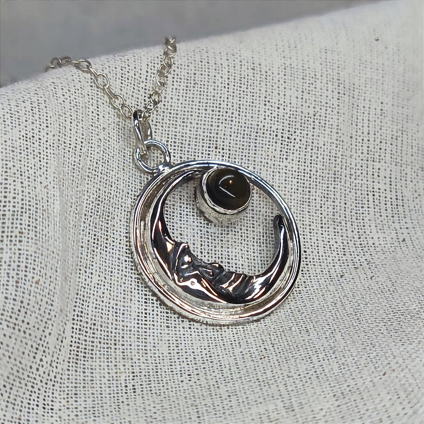 Sterling Silver Man On The Moon Pendant