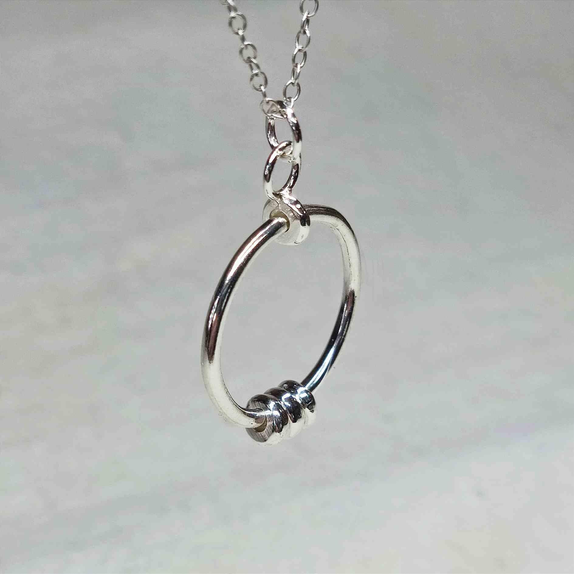 Sterling Silver Beaded Circular Pendant