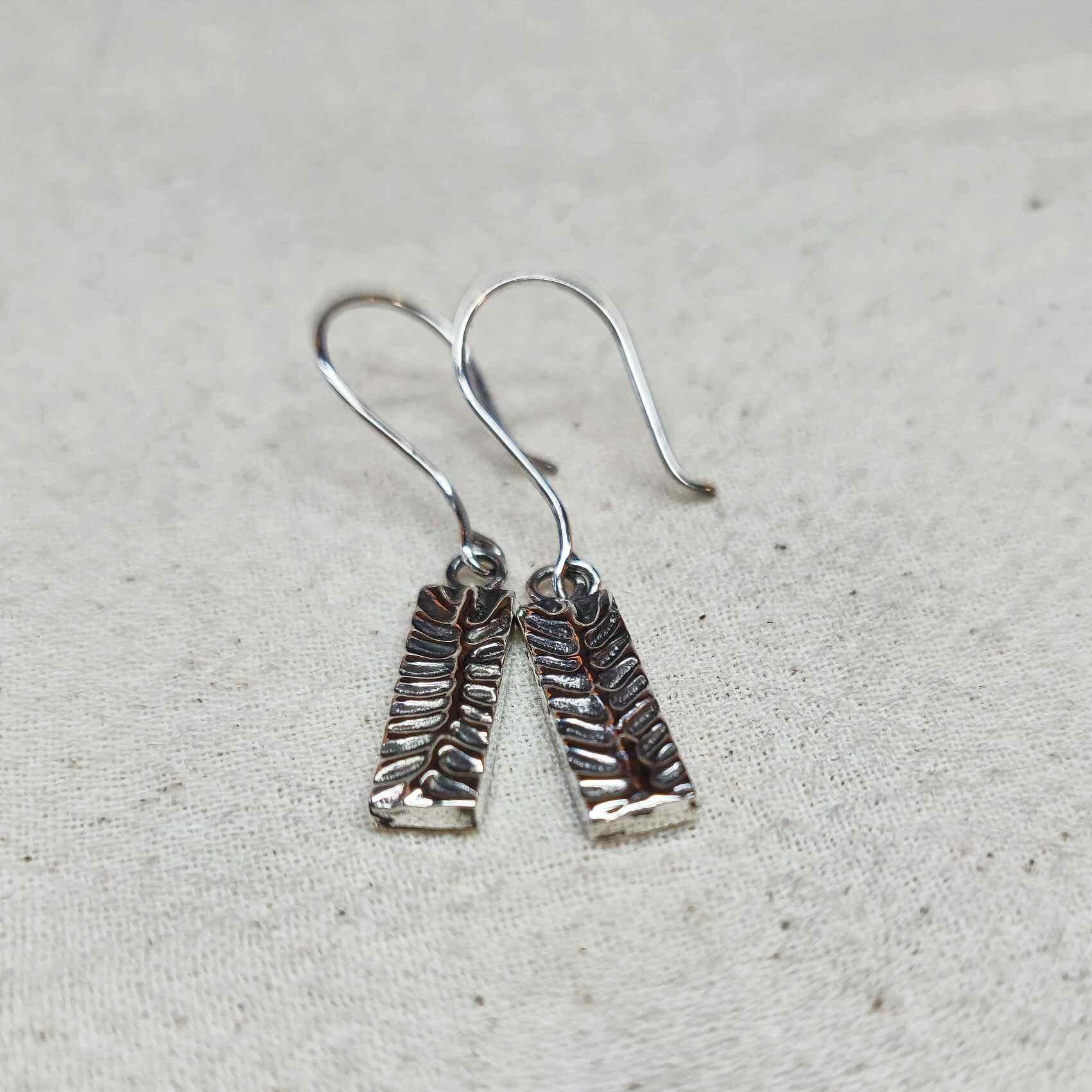 Sterling Silver Fern Drop Earrings