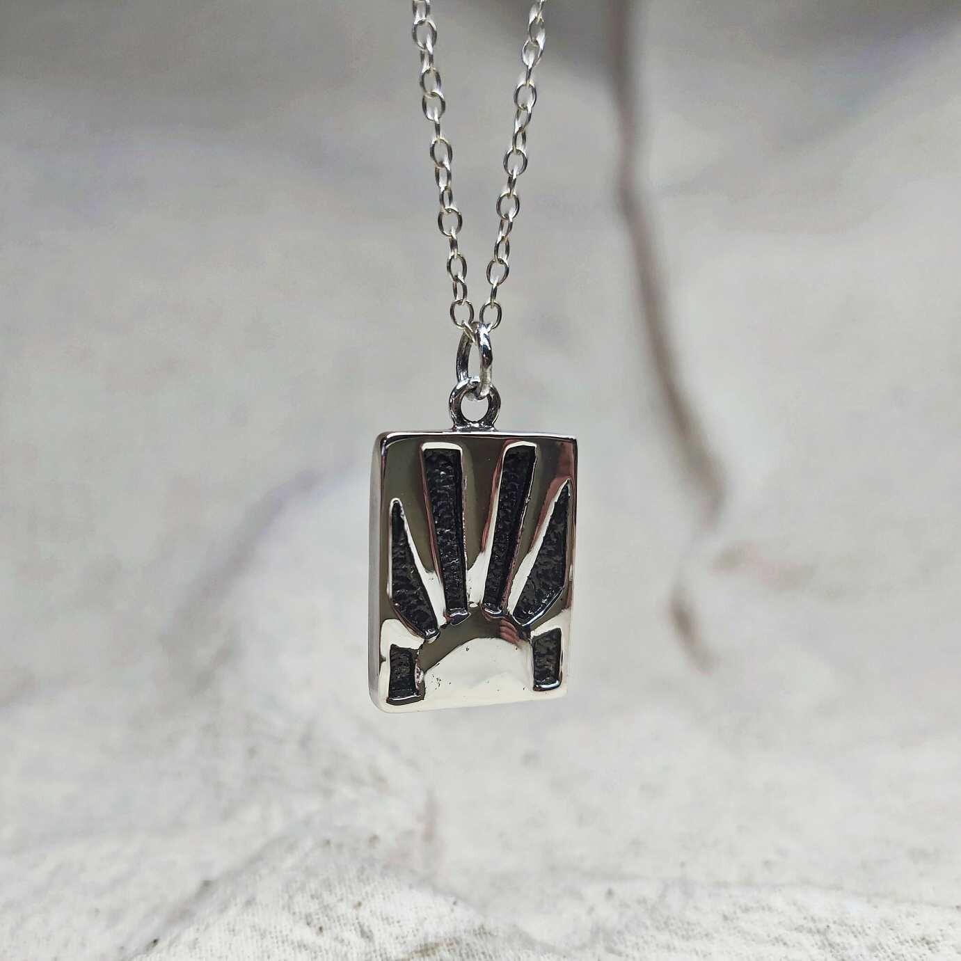 Handmade Recycled Sterling Silver Sun Rays Pendant