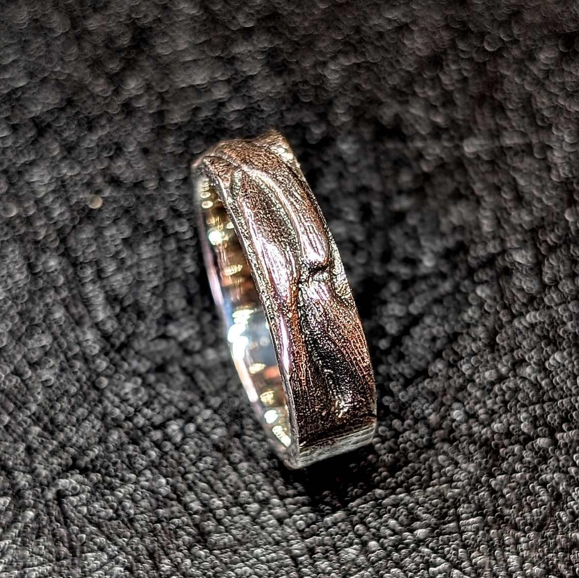 Roots textured Ring, handmade with recycled sterling silver